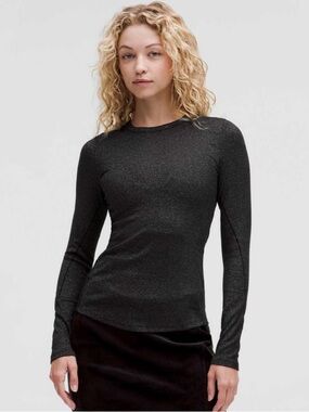 Lululemon Hold Tight Shimmer Long Sleeve Top